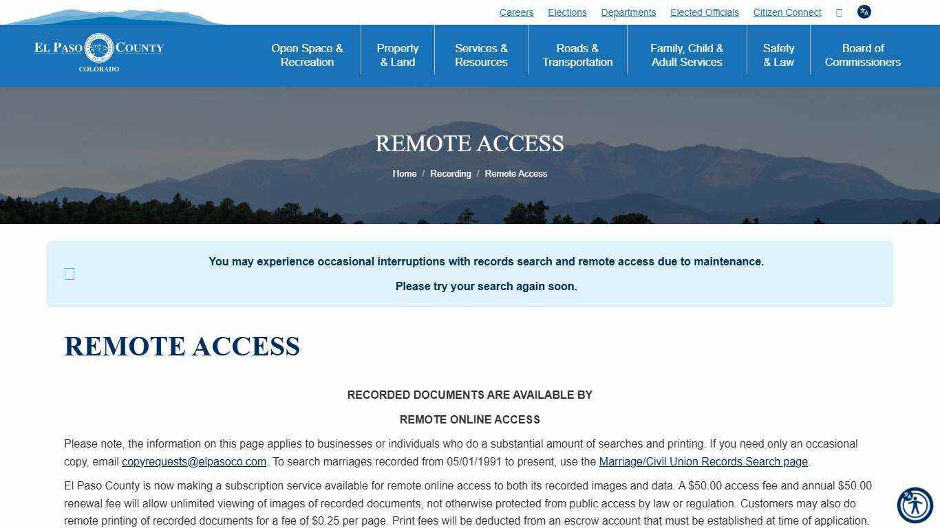 Remote Access - El Paso County Clerk and Recorder