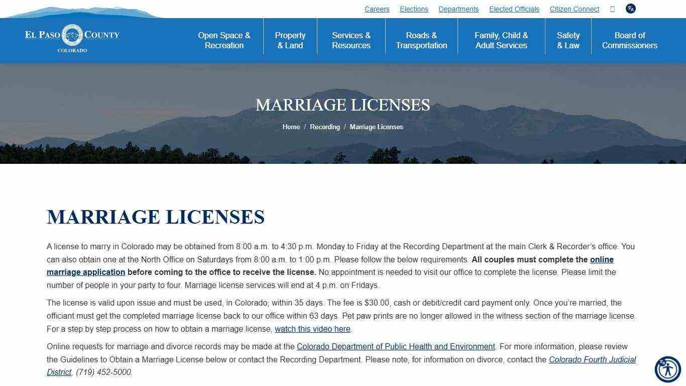 Marriage Licenses - El Paso County Clerk and Recorder