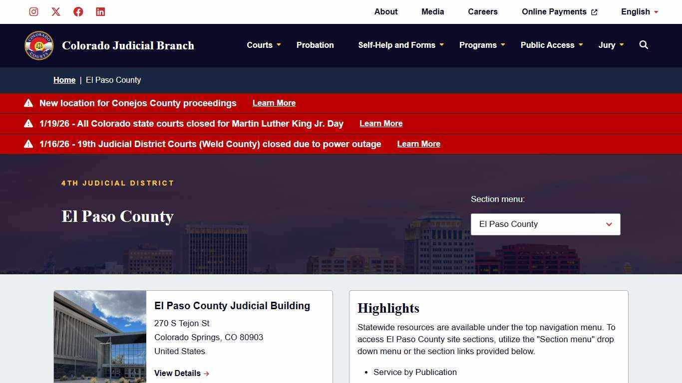 El Paso County | Colorado Judicial Branch